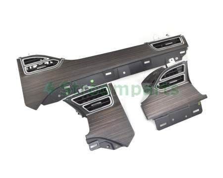 Декоративная накладка торпеды комплект 3 шт с воздуховодами WOOD OPEN PORE HORIZON TESLA MODEL S,SR